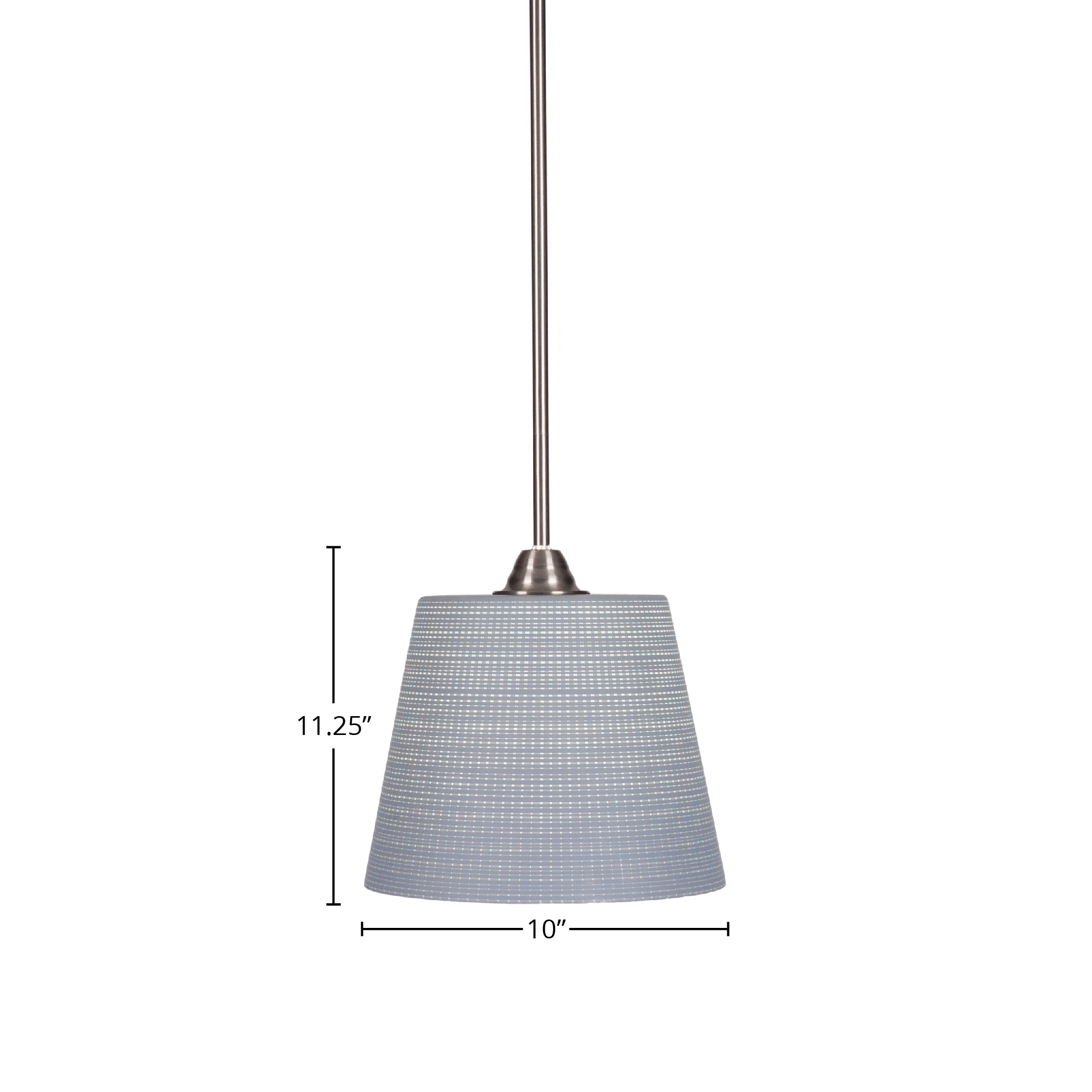 Paramount One Light Mini Pendant in Brushed Nickel with 10" Gray Matrix Shade