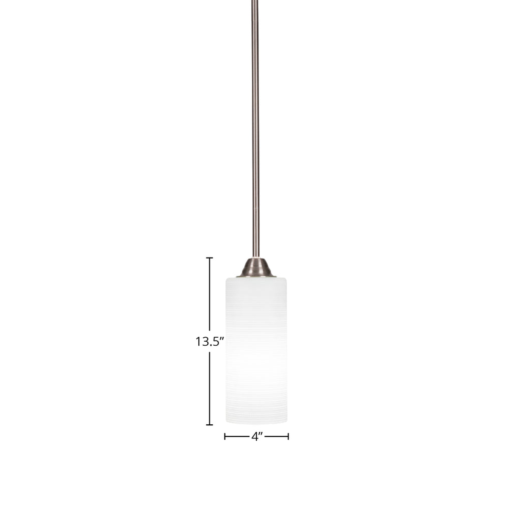 Paramount One Light Mini Pendant in Brushed Nickel with 4" White Matrix Shade