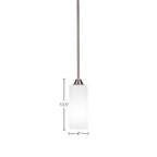 Paramount One Light Mini Pendant in Brushed Nickel with 4" White Matrix Shade