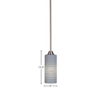 Paramount One Light Mini Pendant in Brushed Nickel with 4" Gray Matrix Shade