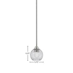 Paramount One Light Mini Pendant in Brushed Nickel with 5.75" Smoke Bubble Shade