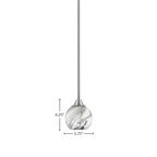 Paramount One Light Mini Pendant in Brushed Nickel with 5.75" Onyx Swirl Shade