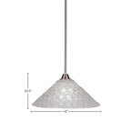 Paramount One Light Pendant in Brushed Nickel with 16" Italian Bubble Shade