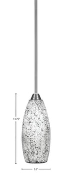 Paramount One Light Mini Pendant in Brushed Nickel with 5.5" Black Fusion Shade
