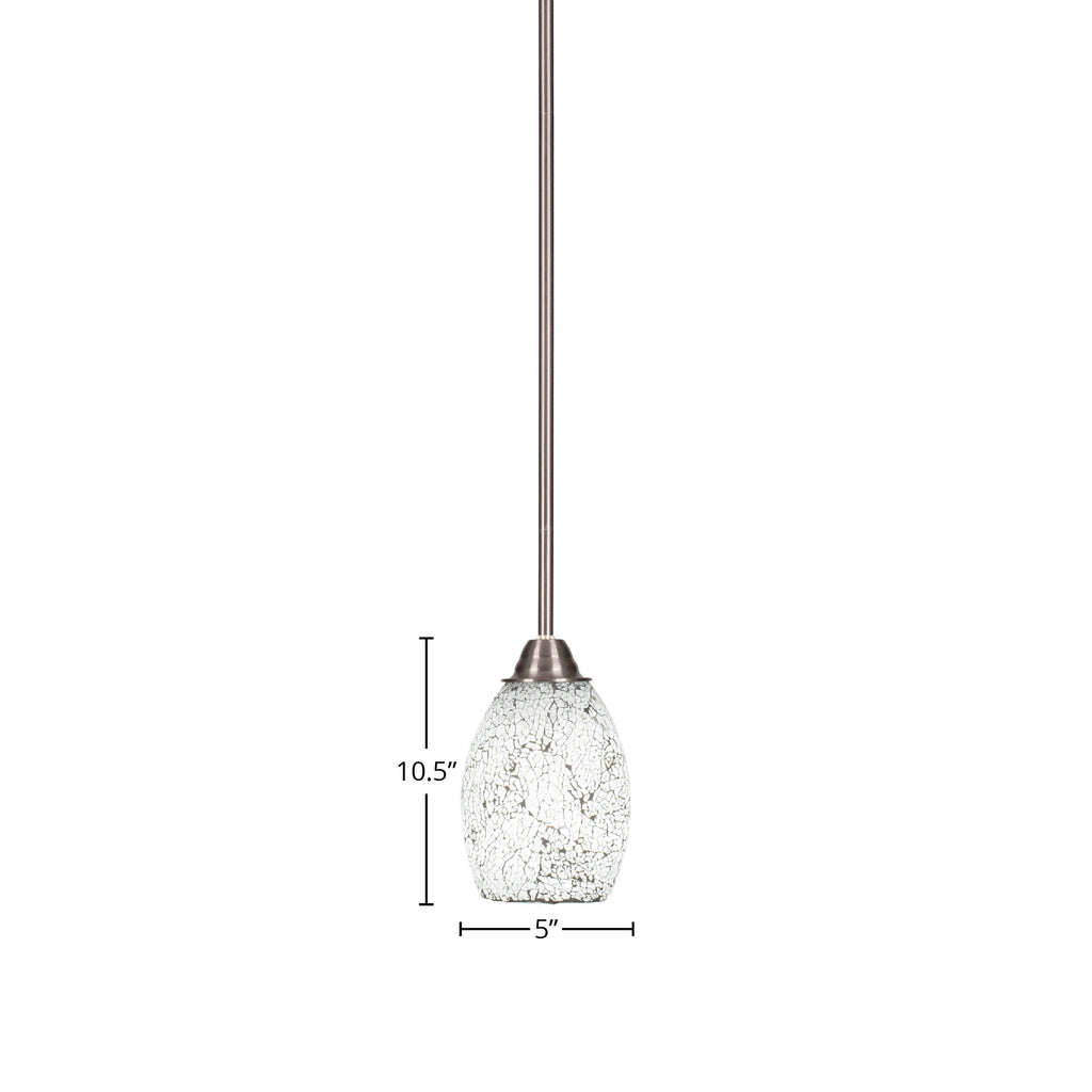 Paramount One Light Mini Pendant in Brushed Nickel with 5" Black Fusion Shade