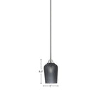 Paramount One Light Mini Pendant in Brushed Nickel with 5" Smoke Textured Shade