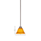 Paramount One Light Mini Pendant in Brushed Nickel with 7" Firré Saturn Shade