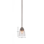 Paramount One Light Mini Pendant in Brushed Nickel with 4.5" Square Clear Bubble Shade
