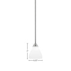 Paramount One Light Mini Pendant in Brushed Nickel with 6.25" White Marble Shade