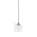 Paramount One Light Mini Pendant in Brushed Nickel with 6" Clear Bubble Shade