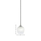 Paramount One Light Mini Pendant in Brushed Nickel with 6" White Marble Shade