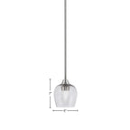 Paramount One Light Mini Pendant in Brushed Nickel with 6" Smoke Bubble Shade