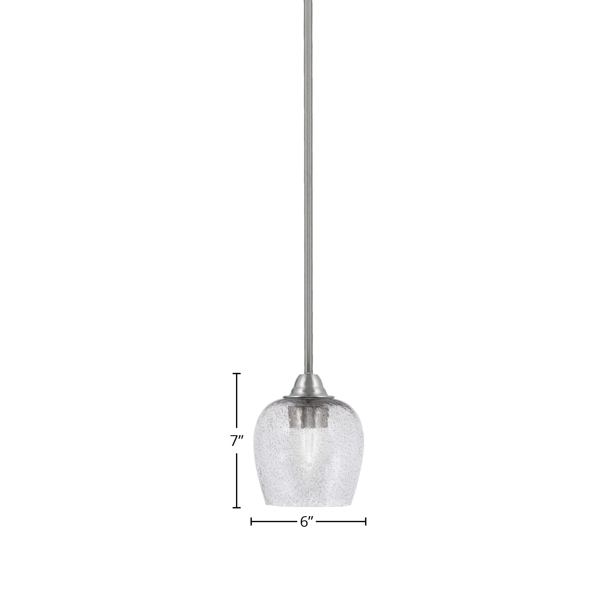 Paramount One Light Mini Pendant in Brushed Nickel with 6" Smoke Bubble Shade