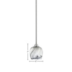 Paramount One Light Mini Pendant in Brushed Nickel with 6" Onyx Swirl Shade