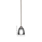 Paramount One Light Mini Pendant in Brushed Nickel with 5" Clear Ribbed Shade