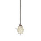 Paramount One Light Mini Pendant in Brushed Nickel with 5" Natural Fusion Shade
