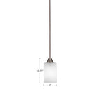 Paramount One Light Mini Pendant in Brushed Nickel with 4" Square White Muslin Shade