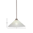 Paramount One Light Pendant in Brushed Nickel with 16" Gold Ice Shade