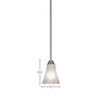 Paramount One Light Mini Pendant in Brushed Nickel with 5.5" Fluted Frosted Crystal Shade