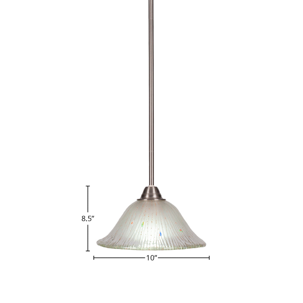 Paramount One Light Mini Pendant in Brushed Nickel with 10" Frosted Crystal Shade