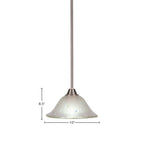 Paramount One Light Mini Pendant in Brushed Nickel with 10" Frosted Crystal Shade