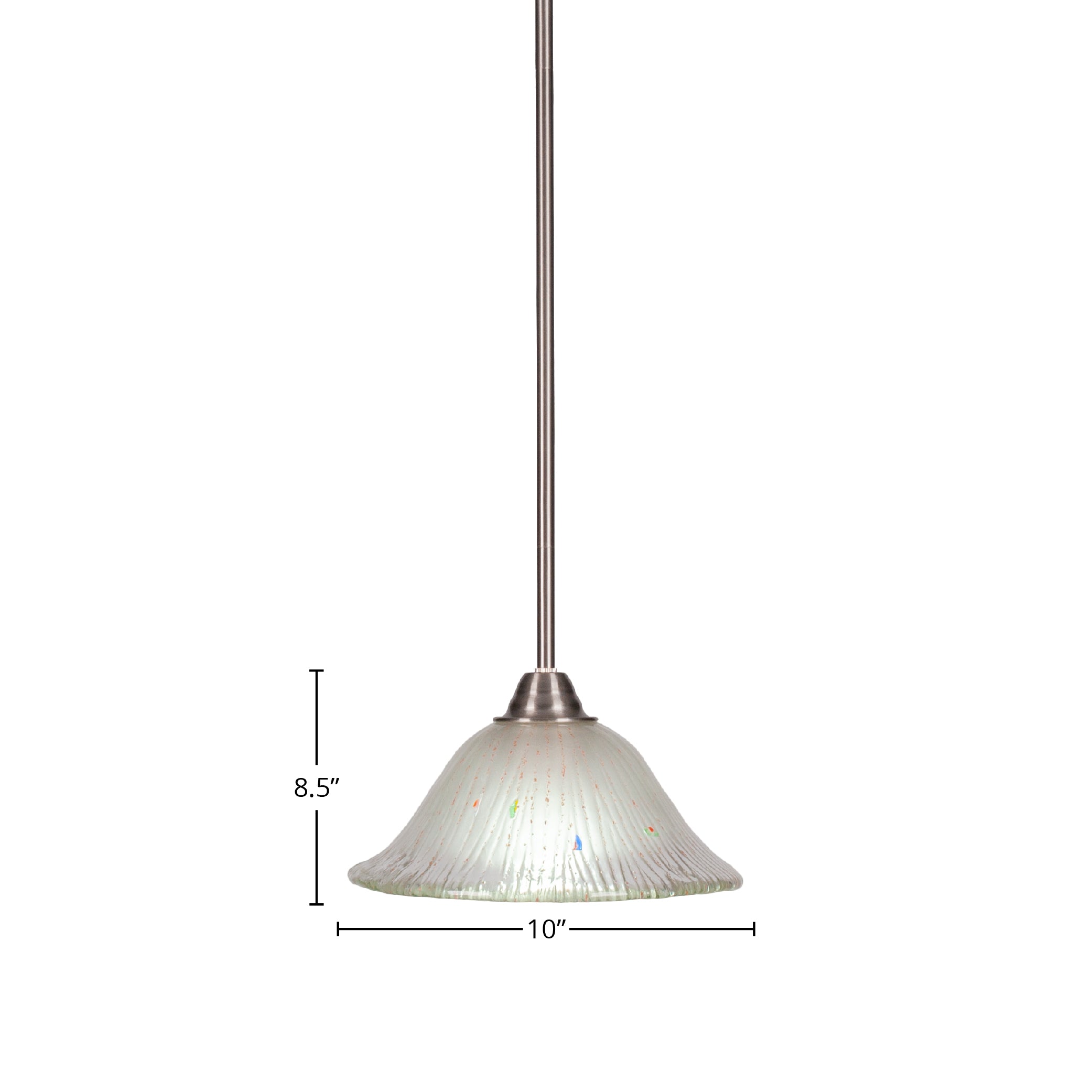 Paramount One Light Mini Pendant in Brushed Nickel with 10" Frosted Crystal Shade