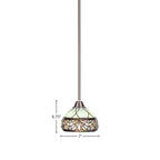 Paramount One Light Mini Pendant in Brushed Nickel with 7" Royal Merlot Art Glass Shade
