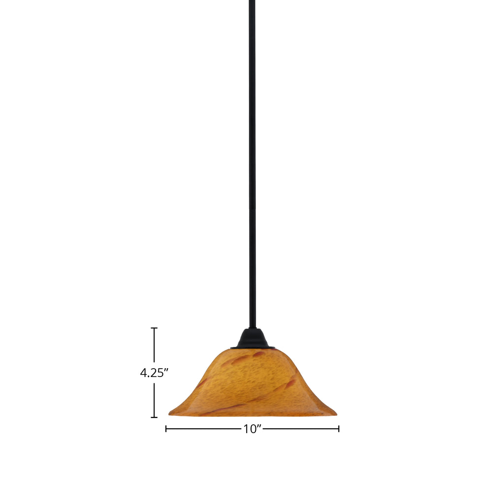 Paramount One Light Mini Pendant in Matte Black with 10" Sunset Shade