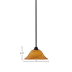 Paramount One Light Mini Pendant in Matte Black with 10" Sunset Shade