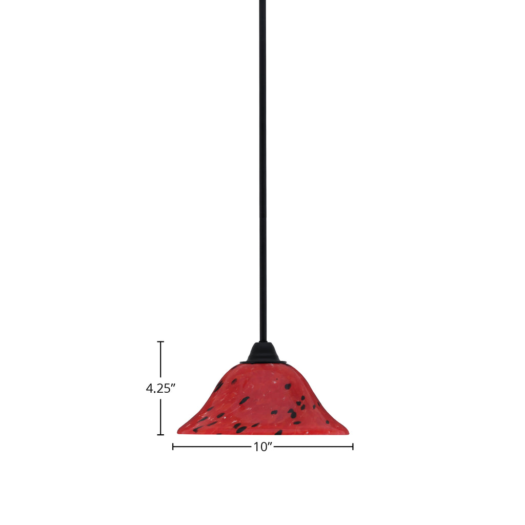 Paramount One Light Mini Pendant in Matte Black with 10" Volcano Shade