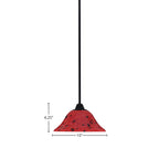 Paramount One Light Mini Pendant in Matte Black with 10" Volcano Shade