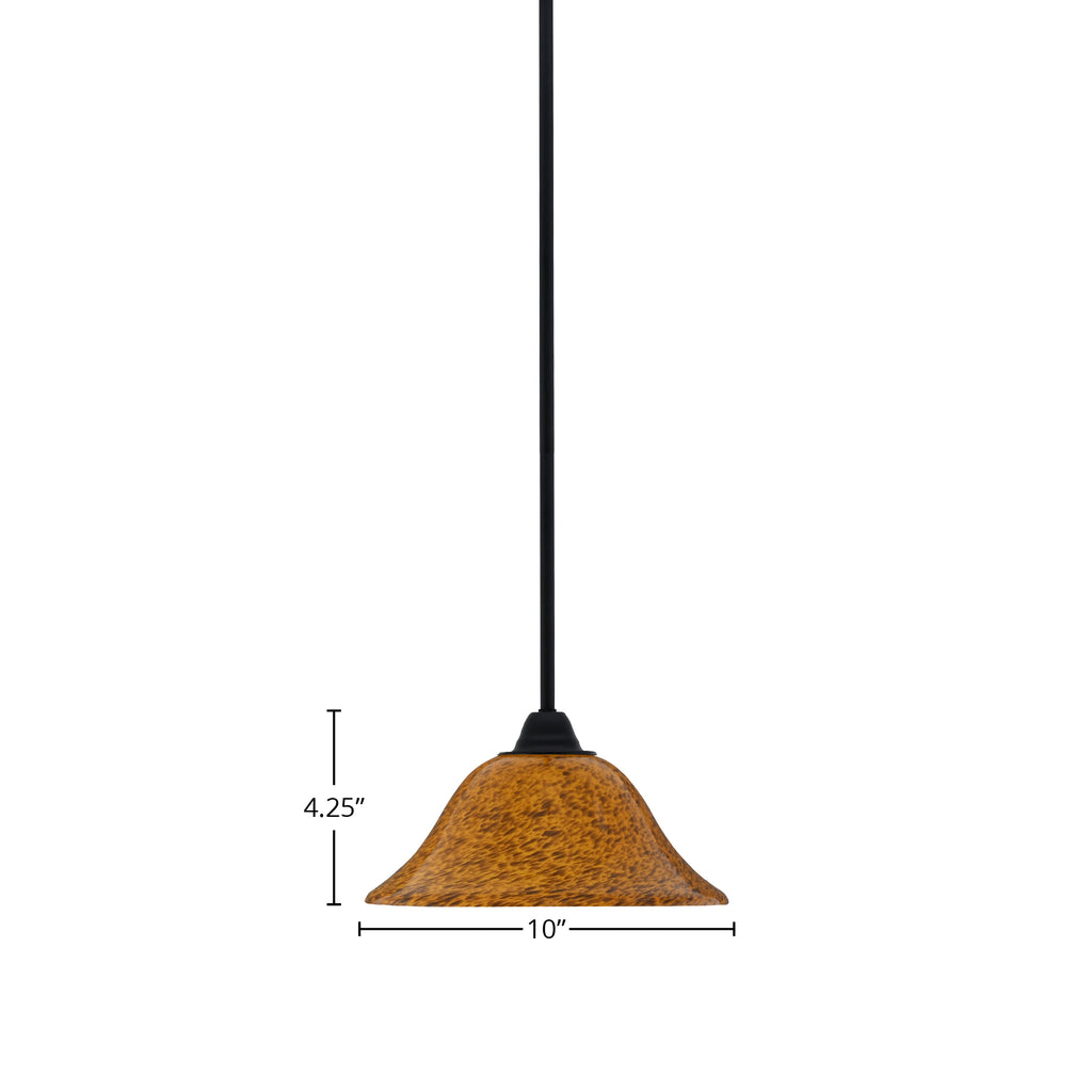 Paramount One Light Mini Pendant in Matte Black with 10" Sahara Shade