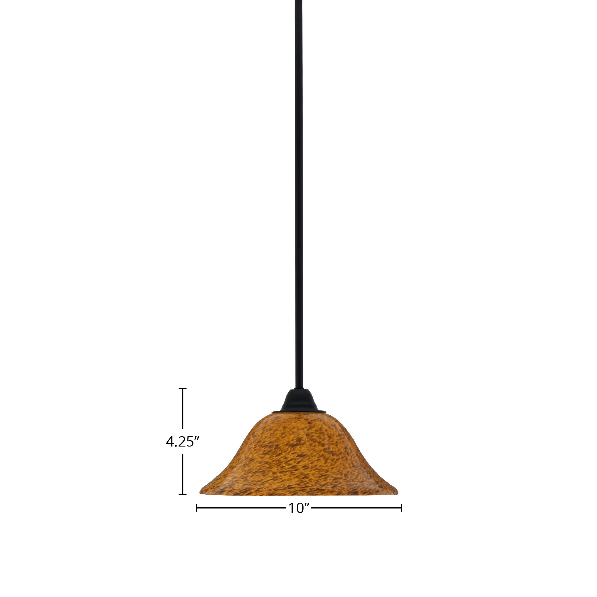 Paramount One Light Mini Pendant in Matte Black with 10" Sahara Shade