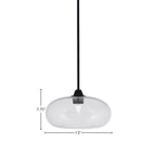 Paramount One Light Mini Pendant in Matte Black with 13" Clear Bubble Shade