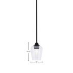 Paramount One Light Mini Pendant in Matte Black with 5" Clear Bubble Shade