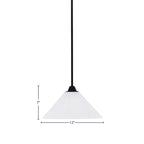 Paramount One Light Mini Pendant in Matte Black with 12" White Marble Shade