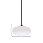 Paramount One Light Mini Pendant in Matte Black with 13" White Muslin Shade