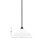 Paramount One Light Mini Pendant in Matte Black with 16" White Marble Shade