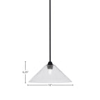 Paramount One Light Mini Pendant in Matte Black with 16" Smoke Bubble Shade