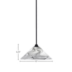 Paramount One Light Mini Pendant in Matte Black with 16" Onyx Swirl Shade
