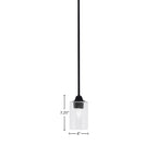 Paramount One Light Mini Pendant in Matte Black with 4" Clear Bubble Shade