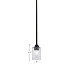 Paramount One Light Mini Pendant in Matte Black with 4" Smoke Bubble Shade