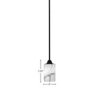 Paramount One Light Mini Pendant in Matte Black with 4" Onyx Swirl Shade