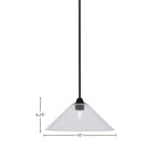 Paramount One Light Mini Pendant in Matte Black with 16" Clear Bubble Shade