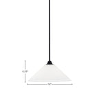 Paramount One Light Mini Pendant in Matte Black with 16" White Muslin Shade