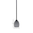 Paramount One Light Mini Pendant in Matte Black with 5" Gray Matrix Shade