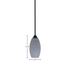 Paramount One Light Mini Pendant in Matte Black with 5.5" Gray Matrix Shade