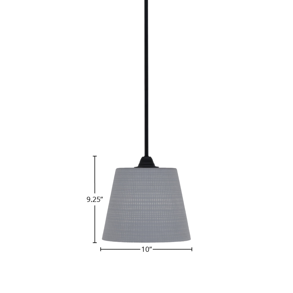 Paramount One Light Mini Pendant in Matte Black with 10" Gray Matrix Shade