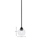 Paramount One Light Mini Pendant in Matte Black with 5.75" Clear Bubble Shade