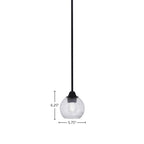 Paramount One Light Mini Pendant in Matte Black with 5.75" Smoke Bubble Shade